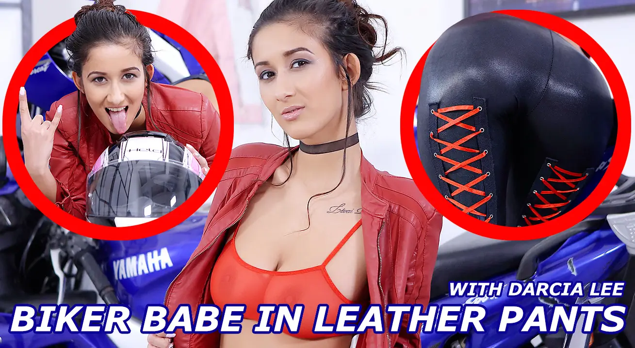 Biker Babe in Leather Pants - Peachy Ass and Perky Tits Solo VR Adult Videos