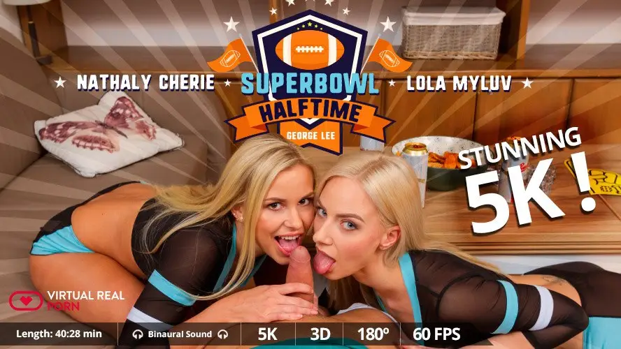 Superbowl Halftime - Hot Blondes Czech Lola Myluv & Nathaly FFM VR Adult Videos
